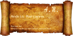 Andris Marianna névjegykártya
